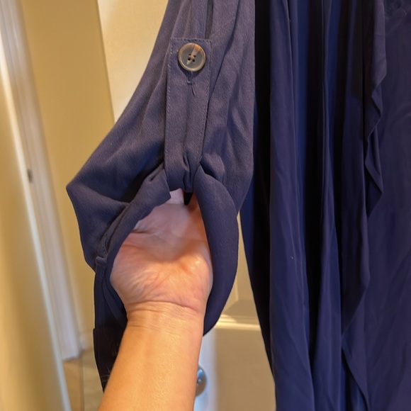 Long Cardigan Throw Jacket Navy Blue Forever 21 - Picture 3 of 8